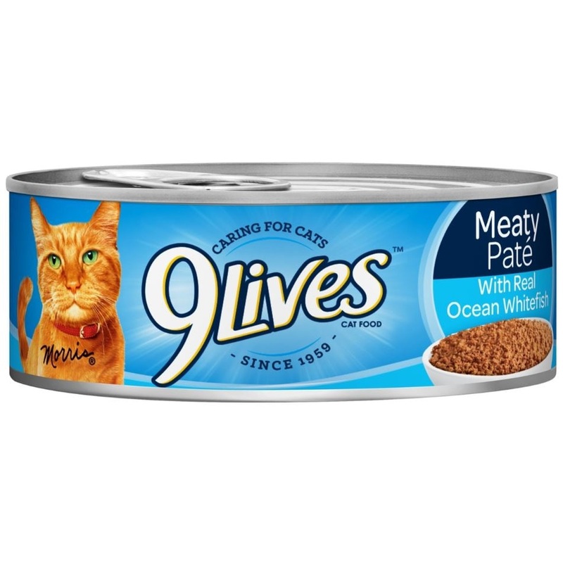 9 Lives Meaty Pate with Ocean Whitefish Dinner Canned Cat Food
