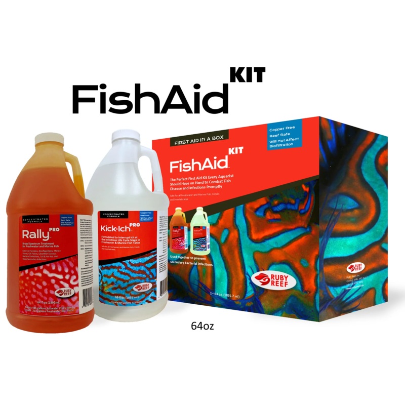 FishAid Kit Reef-Safe Ich & Disease Treatment – Ruby Reef 16 oz. (480 mL) x 2 PRO