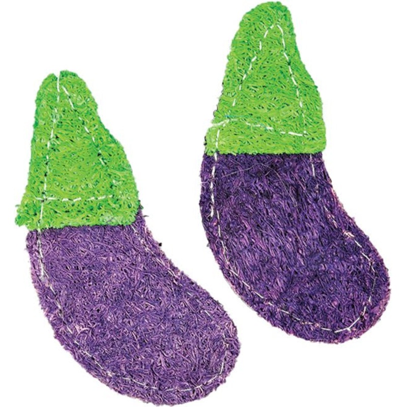 A & E Nibbles Loofah Eggplant Small Animal Toy