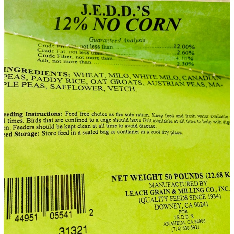 12% Pigeon – No Corn (Leach Grain & Milling)