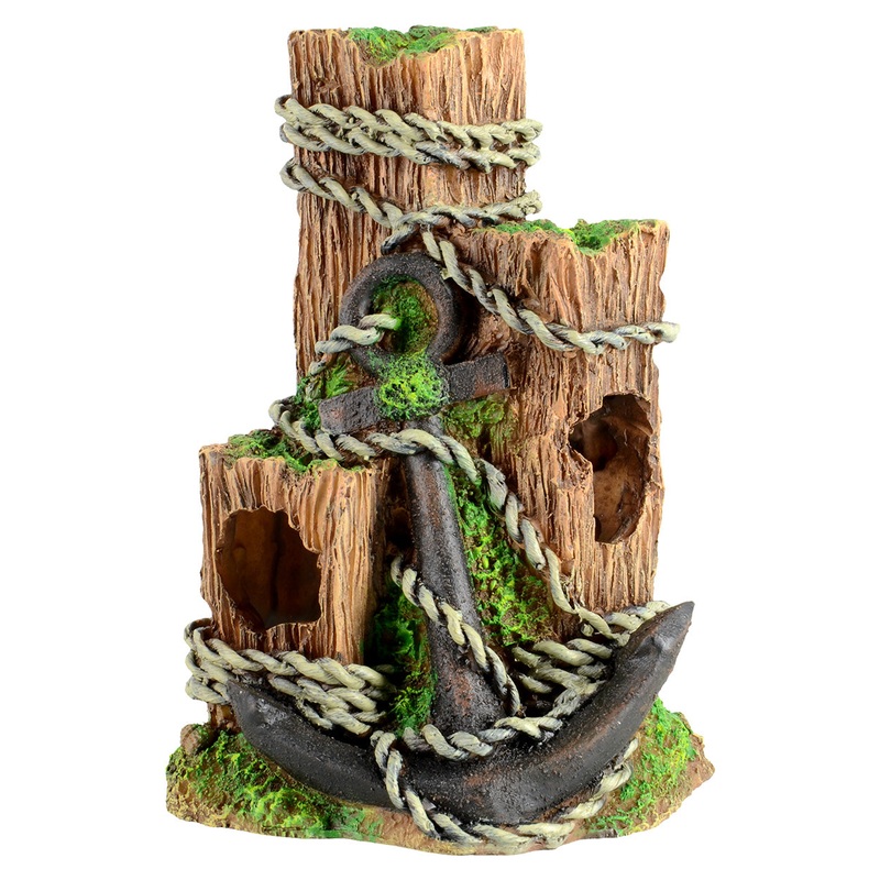 Ornament Wood Dock Poles with Anchor