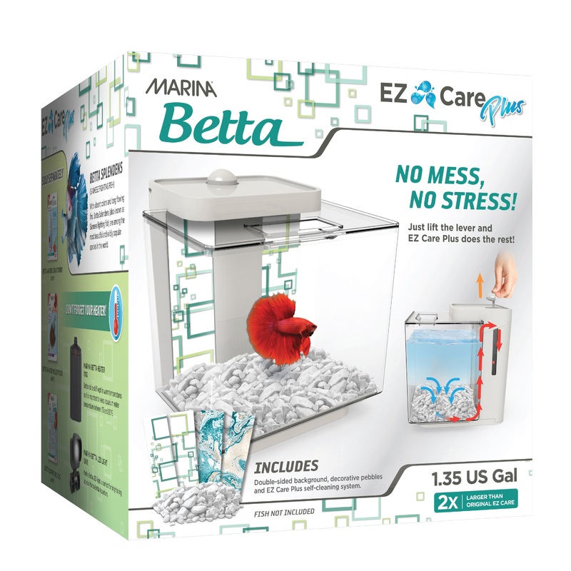 Marina Betta EZ Care Plus Aquarium Kit White 1.35 Gallon