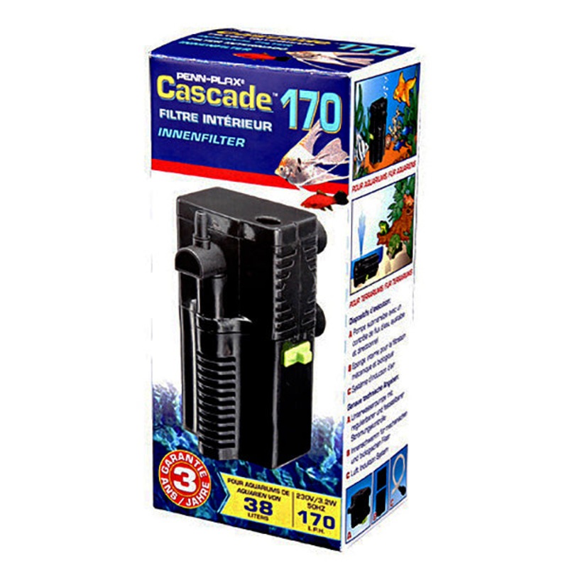 Cascade 170 Internal Aquarium Filter 5-10 Gallons, 45 GPH