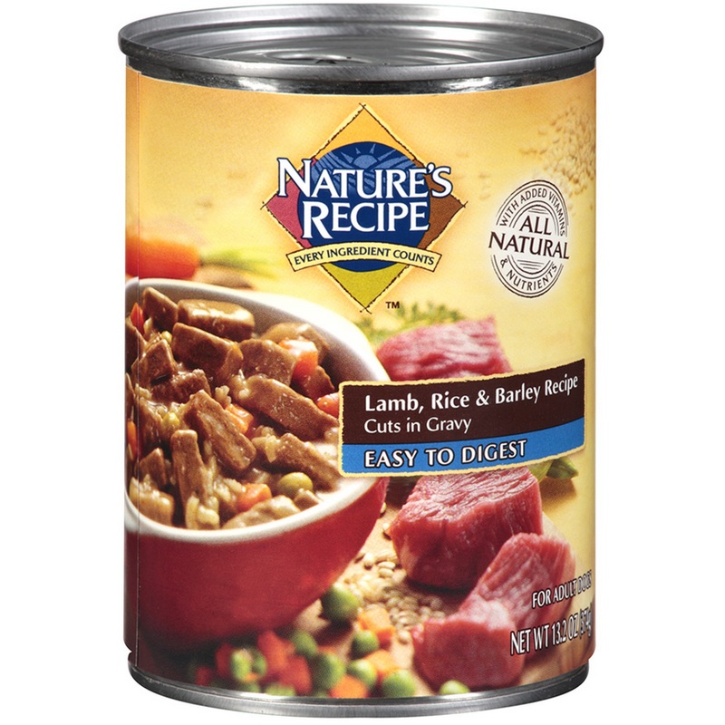 Nature’s Recipe Easy to Digest Lamb Rice and Barley Cuts in Gravy Canned Dog Food