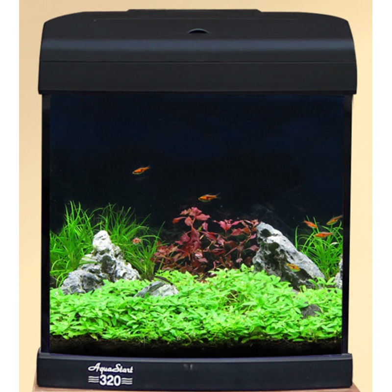 320 AquaStart 28L Glass Aquarium Gloss Black