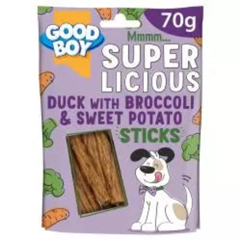 Good Boy Duck with Broccoli & Sweet Potato Sticks 70g