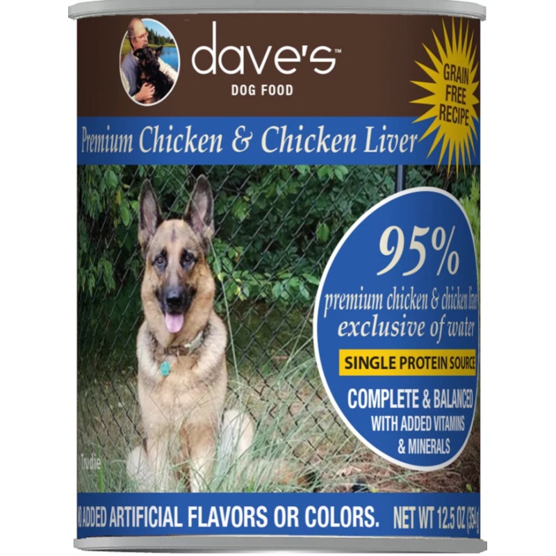 Dave’s 95% Premium Chicken & Chicken Liver Recipe Canned Dog Food