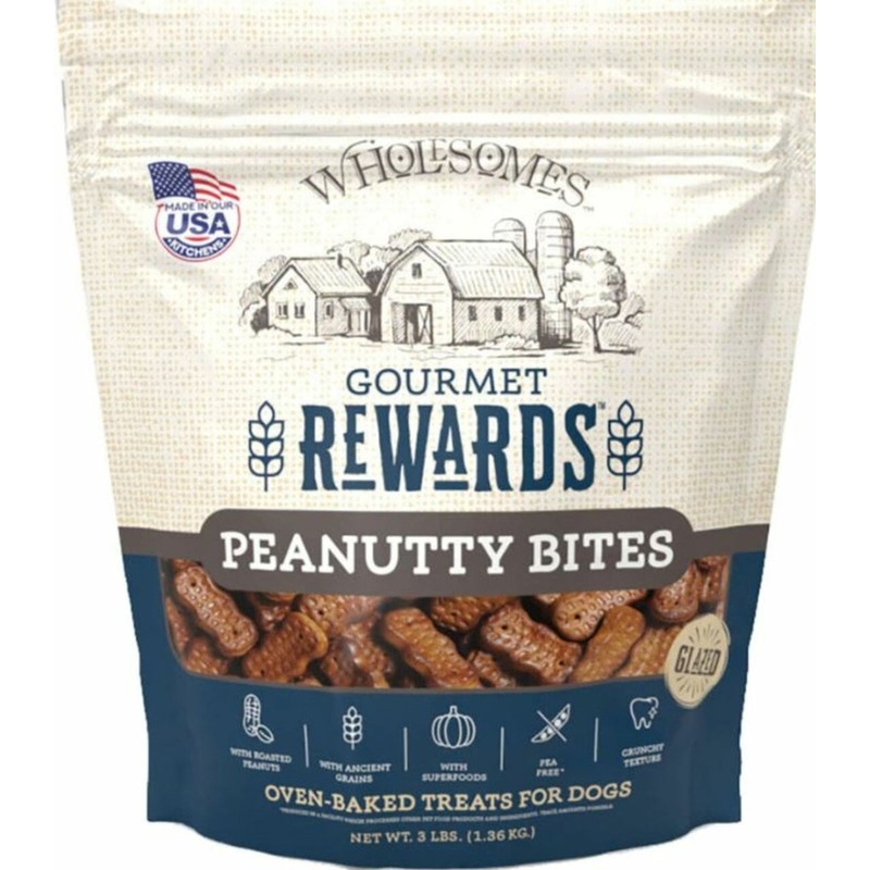 Wholesome 3 lbs Gourmet Rewards Peanutty Bites Dog Biscuits