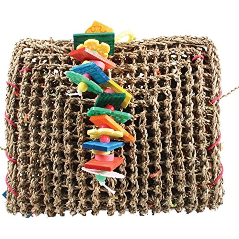 A&E Cage Co Happy Beaks Vine Mat forage Pouch Bird Toy